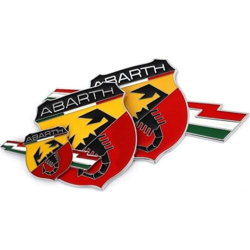 3D Car Stickers Emblem Auto Side Wing Badge Trunk Decal for Fiat Abarth 500 124 125 595 Punto Bravo Scorpion Styling Accessories
