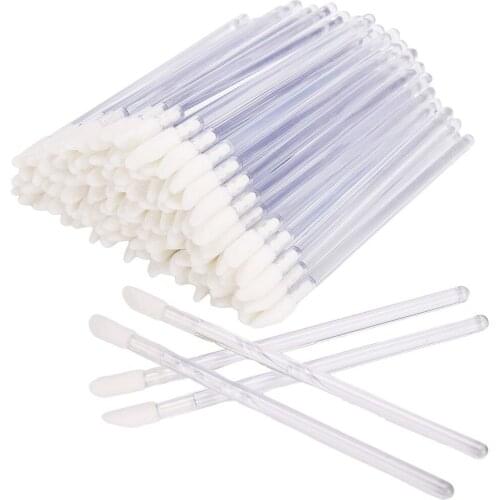 50Pcs/pack Disposable Lips Brush Lipstick Lip Gloss Wands Brush Applicator Rouge Clear Makeup Brushes Cosmetics Tools