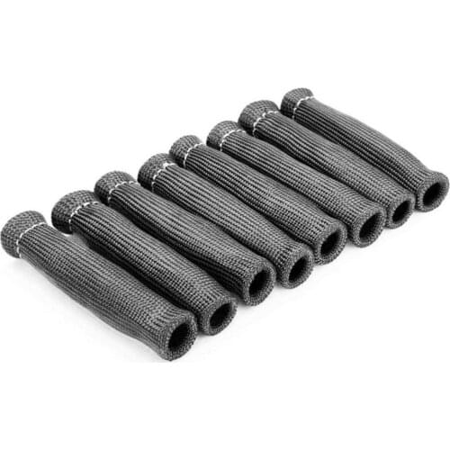 8PCS Heat Shield Protector Motorcycle Exhaust Heat Shield Protector Guard Sleeve Spark Plug Wire Boots Hot Exhaust Protection
