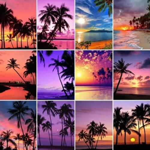 Diamond Painting Landscape 5D DIY Diamond Embroidery Beach Picture Rhinestones Cross Stitch Kits Handmade Gift