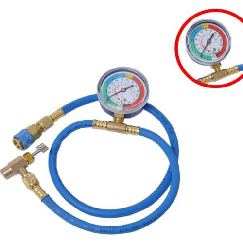 Car R134A Air Conditioning Refrigerant Inflatable Hose With Pressure Gauge Auto Air Conditioning Repair Tool