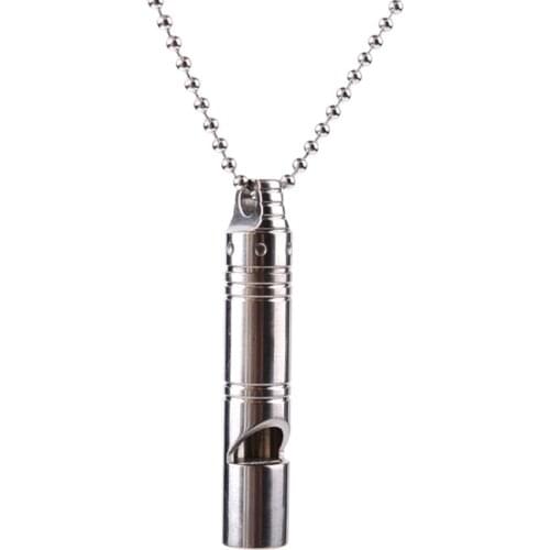 Chain Titanium Alloy Whistle Emergency Rescue First aid Help Self Defense Travel Kit Outdoor Camp Hike Climb Safety Survival