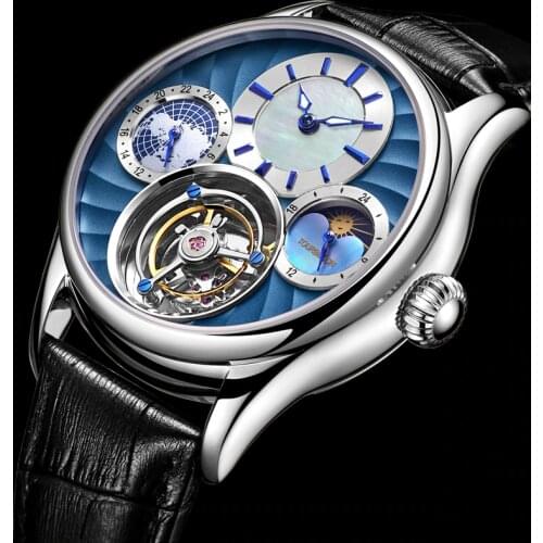 AESOP Tourbillon Watch Men Fashion Luxury Skeleton Watches for Men Astrology Small Dial Wristwatch Male 2021 New montre homme