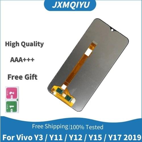 Black 6.35 inch For Vivo Y3 / Y11 / Y12 / Y15 / Y17 2019 LCD DIsplay Touch Screen Digitizer Assembly Replacement With Frame