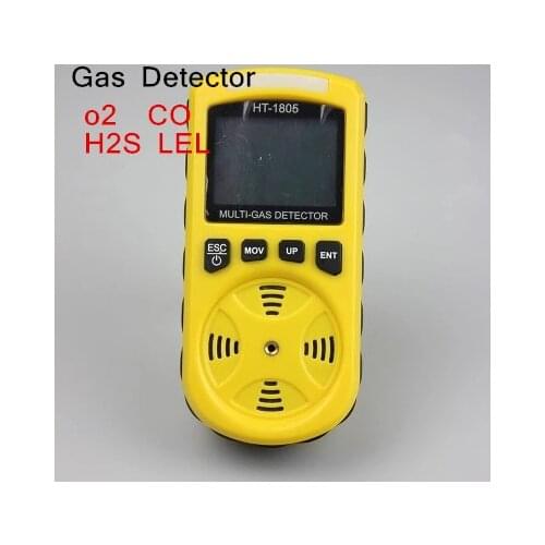 HT-1805 Four-in-one Gas Detector O2 CO H2S LEL Light Alarm Function Liquid Crystal Display Screen TWA STEL Vibration Buzzing