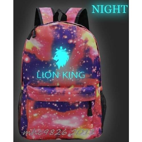Disney Children School Backpacks The Lion King Cool Luminous Waterproof Schoolbag Student School Shoulder Bag for Boys Girls