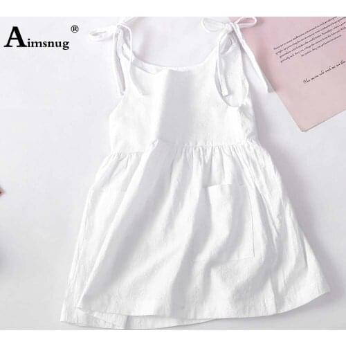 Children Elegant Leisure Sweet Dress Solid Kids Clothes Baby Girls Sleeveless Casual Dresses 2021 Bandage Short Princess Dress