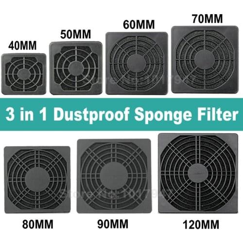 Gdstime PC Dust Cover Case 3 in 1 Fan Dustproof Sponge Filter Mesh 40mm 50mm 60mm 70mm 80mm 90mm 120mm optional