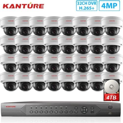 KANTURE h.265+ 32CH 4MP CCTV DVR system 4MP Super IP66 VandalProof security Indoor Outdoor AHD camera Video Surveillance kit 4TB