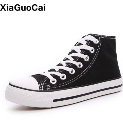 Woman Casual Shoes Flat Female Canvas Girl Student Denim Footwear Plimsolls Unisex High Top Plus Size Lovers Vulcanized Shoes