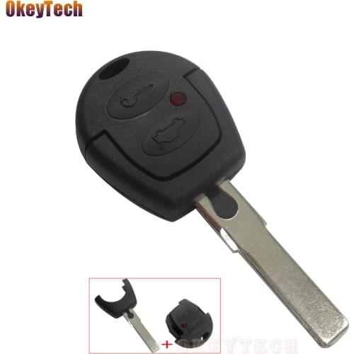 OkeyTech Key Shell For Volkswagen VW Golf Polo Passat Jetta 2 Button Auto Car Remote Replacement Uncut Blade Blank Fob for VW