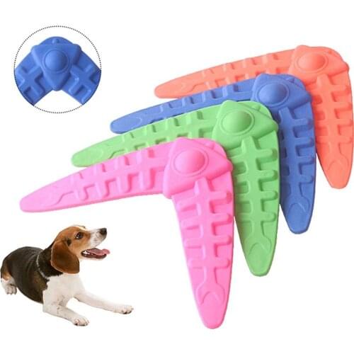 Dog Flying Discs Toy Bite Resistant Puppy Boomerang Pet Interactive Training Darts Molar Chew Toys For Small Medium Large Dogs