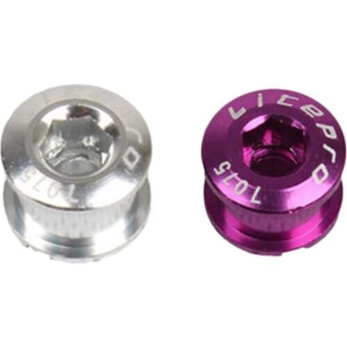 Litepro 10Pcs Single Crankset Screw Bicycle Chain Ring Wheel Bolt Road MTB Bicycle Screws, 5 Pcs Silver & 5 Pcs Purple