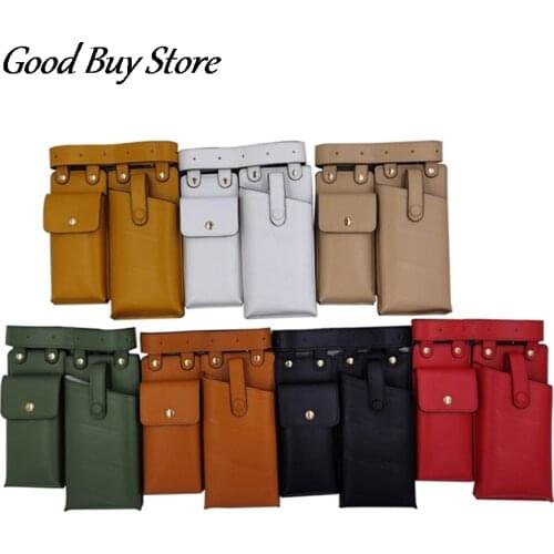 Motorcycle Women Fashion Cool Purse Leather Waist Bag Metal Rivets Fanny Pack Female Gothic Punk Style Belts Pouch Money Bags