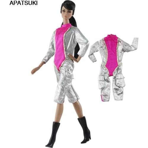 Silver Fashion Outfit Jumpsuit Casual Clothes For Barbie Doll 1/6 Dollhouse Accessories Christmas Gift Kid Child Toys
