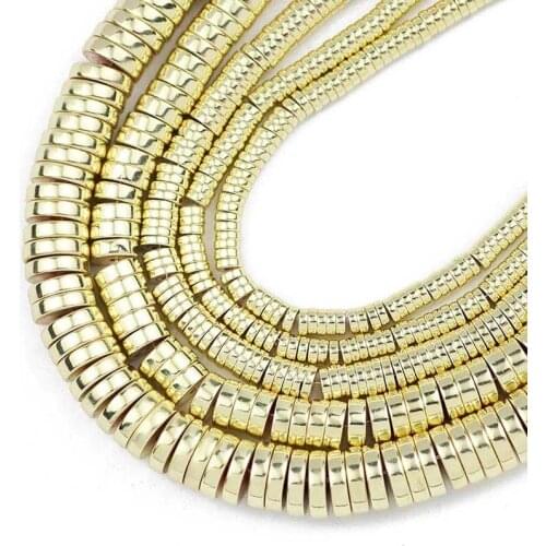 Natural 9,K, Gold COINS Hematite Stone 3/4/6/8mm Flat Round Spacers Loose Beads For Jewelry Making Diy Bracelets Accessories