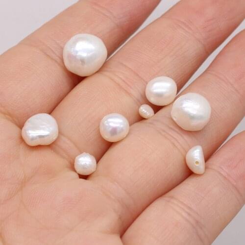 Natural Freshwater Pearl White Color Through Hole Loose Bead For Jewelry Making DIY Necklace Earrings Bracelet Accessories