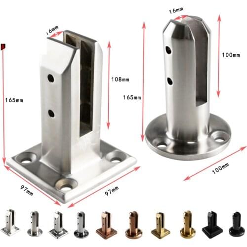 Stainless Steel Non-Perforated Pool Floor Clamp/Stair Handrail Accessories/Pool Deach Platform Glass Clamp-H