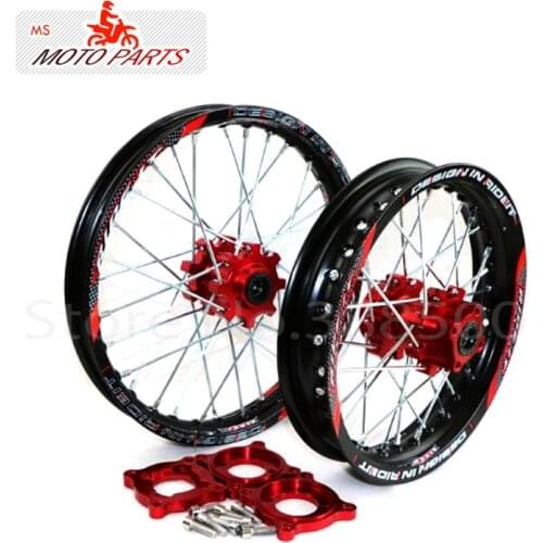 15mm Front 1.40-14 Rear 1.85-12 inch Alloy Wheel Rim with CNC Hub For KAYO HR-160cc TY150CC Dirt Pit bike 12/14 inch Black wheel