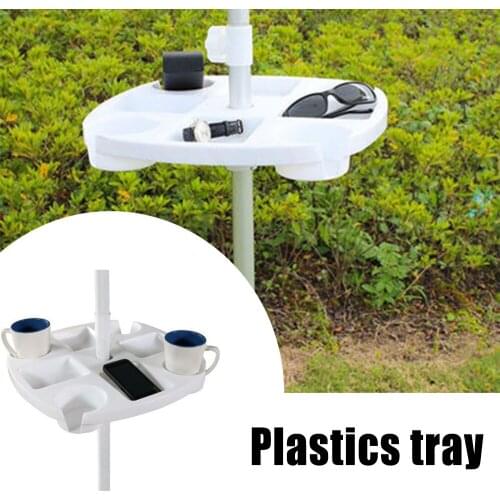 Beach Umbrella Tray with Compartments for Cups and Snacks Multifunctional Table for Beaches Garden Courtyard SAL99