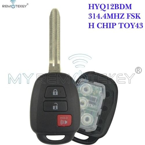 Remtekey 89070-06421/06420 Remote key 3 button 314.4Mhz for Toyota Prius C HYQ12BDM+H chip