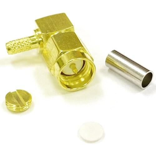 1pc SMA Male Plug RF Coax Modem Convertor Connector Crimp RG316, RG174, LMR100 Right Angle Goldplated NEW wholesale