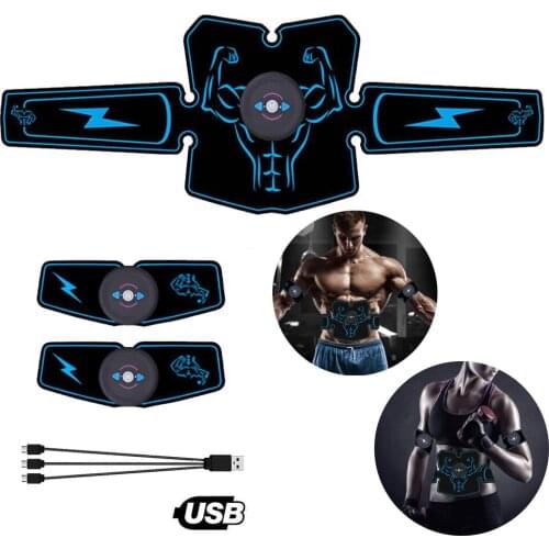 USB Chargeable Electrostimulator ABS Stimulator EMS Abdominal Muscle Stimulator Belt Slimming Bandage Vibration Fitness Massager