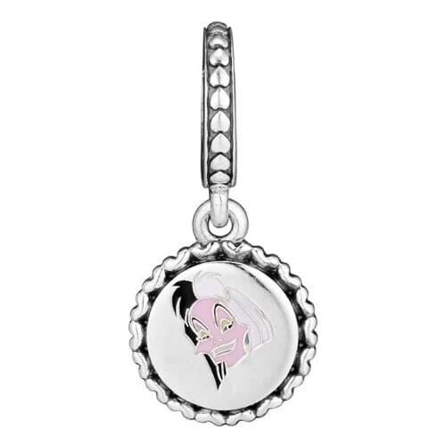Vain Vile Vicious Sign Cartoon Female Silver Charms for Women Bracelets Fashion Black & White Enamel Pendant Charms Jewelry DIY