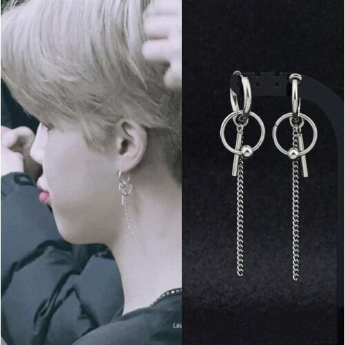 SOHOT New Arrived Double Circle Chain Tassel Pendant Unisex Drop Earrings Punk Trendy Hot Sale Women Man Charming Party Jewelry