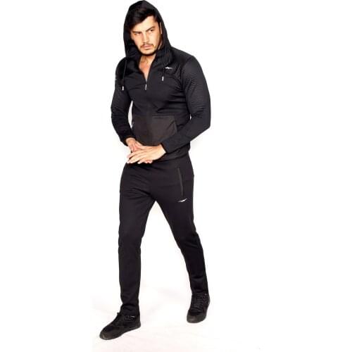 Tracksuit Set Micro Quilted Fabric Garnished Hooded