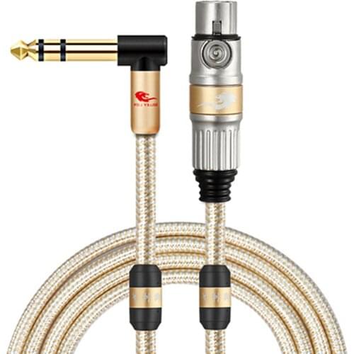 1/4 Inch TRS Stereo 6.35mm Male to XLR Female Audio Cable Amplifier Mixer Speaker Stage Studio Microphone Interconnect Cords