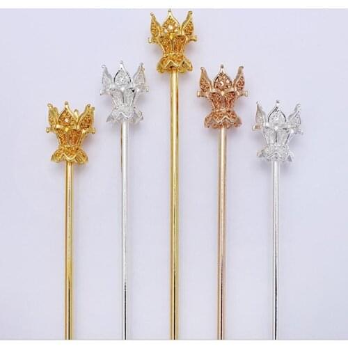 Vintage Lotus Flower Caps Fit Beads DIY Hairpins Hair Sticks Forks Hair Pin Hairpin Hair Wear Findings DIY Jewelry Accessories