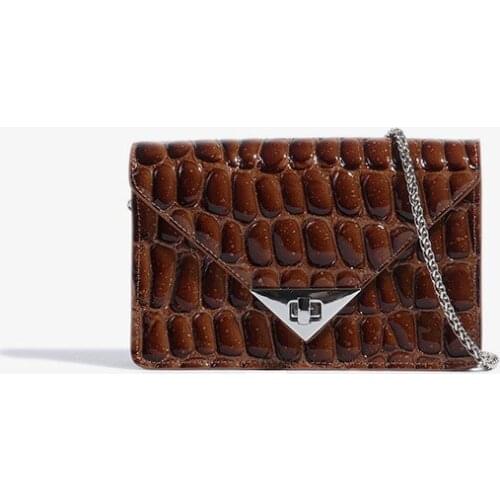 High Quality Women Leather Handbags 2021 New Fashion Casual Panelled Chain Envelope Shoulder Diagonal Bags Small Square Bags