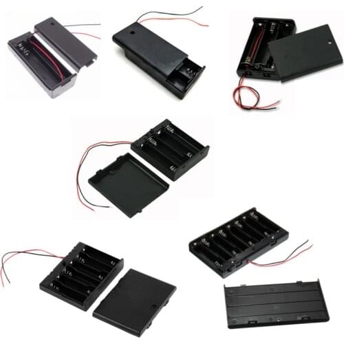 1Pcs 1x 2x 3x 4x 6x 8x AA Battery Holder Storage Box Case With Switch Cover 1 2 3 4 6 8 Slot AA Battery Container Power Case DIY