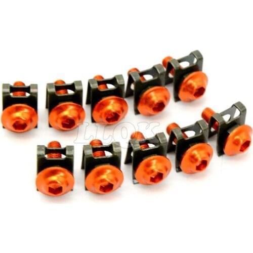 10pcs 6mm CNC Motorcycle Fairing body work Bolts Screws For 690 2012-2013 125 200 390 2011 2012 2013 2014