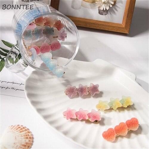 2pcs/set Headwear Women Colorful Fashion Spring Lovely Girls Accessories Sets College Ladies Hair Clip Kawaii Barrettes Rubber