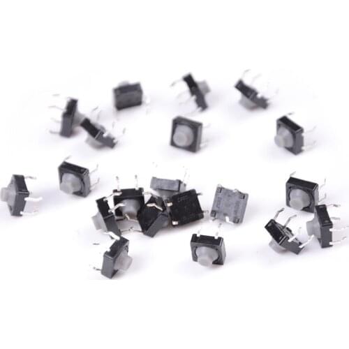 20pcs/lot 8x8x5MM 4PIN Conductive Silicone Soundless Tactile Tact Push Button Micro Switch Self-reset