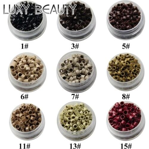250pcs Hair Thread Ring Beads Tubes For Tip Hair Extension Tools 4.5x3.0x3.0mm Aluminium Micro Rings