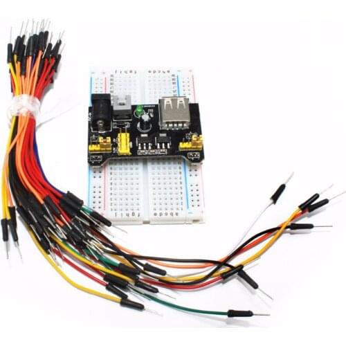 3.3V/5V Breadboard Power Module+ 400 Points Solderless Prototype Bread Board Kit +65 Flexible Jumper Wire For Arduino Kit Robot