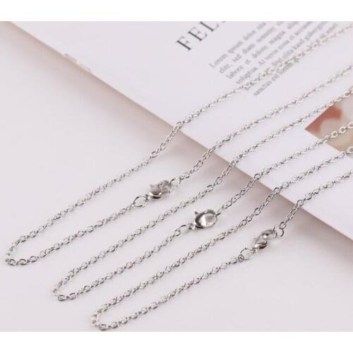 3pcs diy jewelry handmade beaded material accessories metal iron thin chain lobster buckle necklace pendant chain