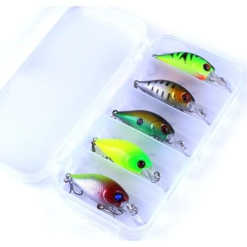 5Pcs 4.2G Set Fishing Lure Kit Minnow Floating Lure Crankbait Artificial Bait Pesca Jig Fishing Hook Set With Fishing Tackle Box