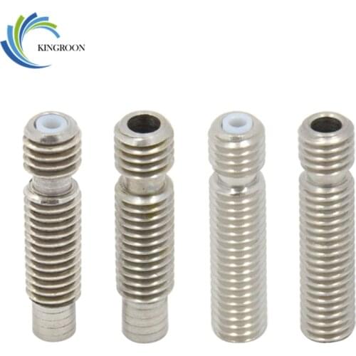 5pcs/lot V5 Stainless Steel Throat M6*26 With Tube Thread For 1.75mm 3mm Filament 3D Printers Parts All Metal Part