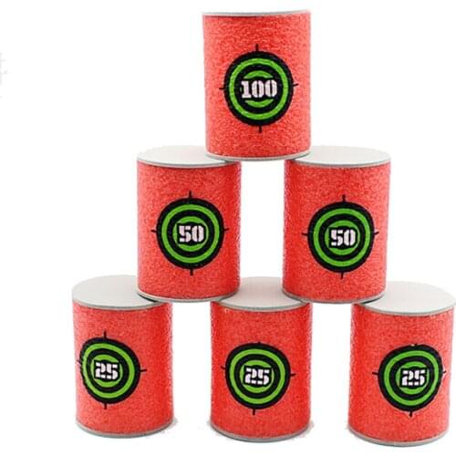 6PCS Foam Drink Bottle Bullet Training Supplies Toy Targets Shot Dart Nerf Set for N-strike Fixed Elite Games Soft Annex Toys