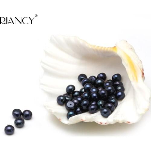 66 Pieces Real Freshwater Pearl Beads,Dyed Black Half Pearl Loose Beads For DIY Earrings Pendant Jewelry Making Finding