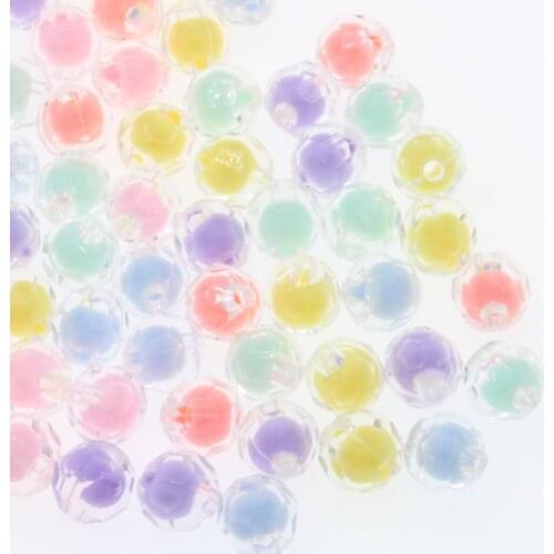 CHONGAI 50Pcs Acrylic Spaced Beads Transparent Faceted Corner Beads For Jewelry Making DIY Necklace Earrings Accessories 10mm