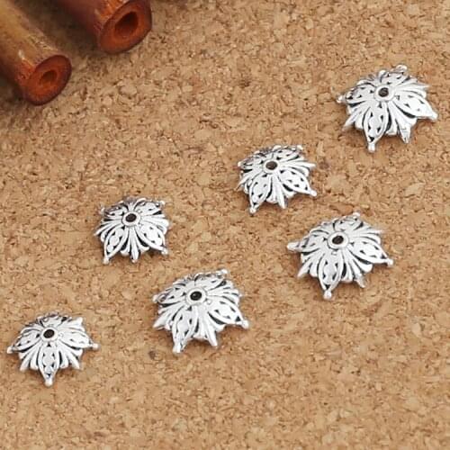 Handmade 925 Silver Beads Cap Jewelry Findings Good Luck Symbol Bead Cap Pure Silver Jewelry Accessories Bead Cap