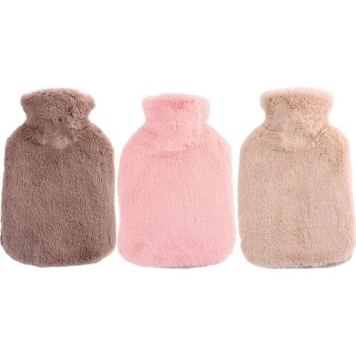 2000Ml Hot Water Bottle Soft To Keep Warm In Winter Portable and Reusable Protection Plush Covering Washable Hot Water Bag
