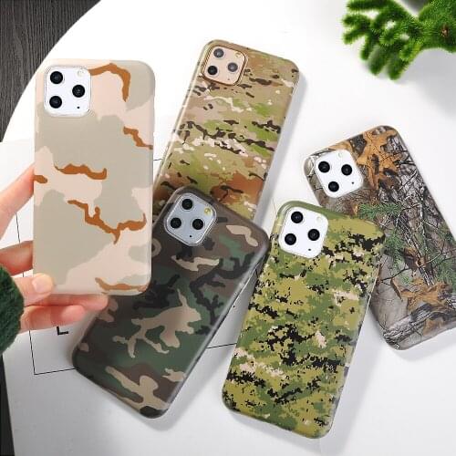 Army Green Camouflage Military Case For iPhone 11Pro XS Max 6S 7 8 Plus X XR Case Soft TPU Ultrathin Matte Shockproof Back Cover