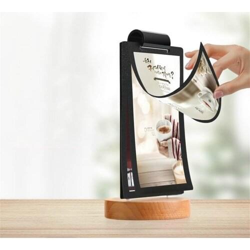 205x145mm Acrylic Table Display Stand Restaurant Menu Paper Poster Calendar Sign Holder With Flip Frame Pocket
