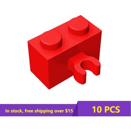 10PCS Compatible Assembles Particles 95820 Brick Modified 1x2 Vertical Clip Building Blocks Part DIY Educational High-Tech Toys